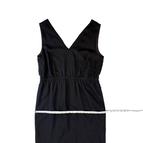 Ann Taylor Size 10 Black Double V Sheath Dress Sleeveless Linen Blend NWT $149 - Picture 7 of 15